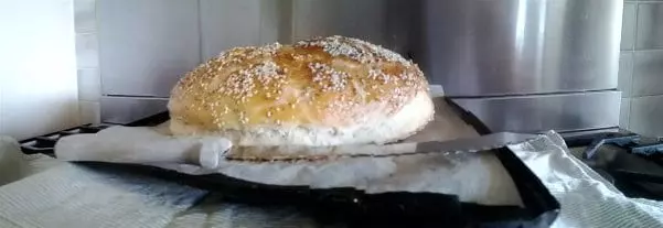Home made round bread on stove top