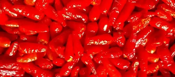 Small Thai chillies picked for my hot sauce