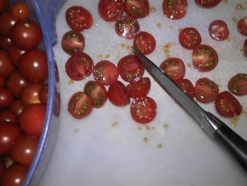 Halving Cherry Tomatoes