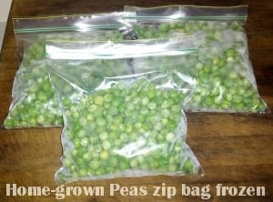 Home grown frozen peas