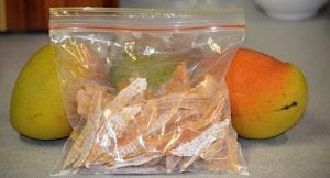 Preserved mango in zip bag dehydrated (dried)