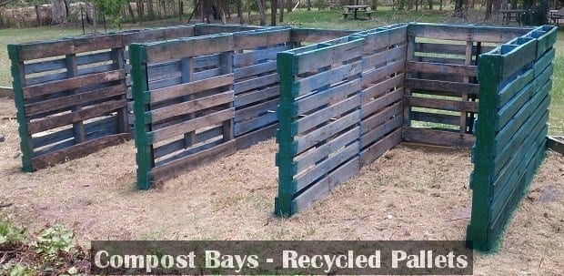 Compost bays made from recycled pallets